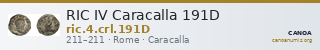 RIC IV Caracalla 191D — CANOA