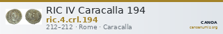 RIC IV Caracalla 194 — CANOA