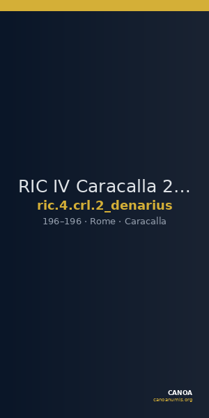 RIC IV Caracalla 2 (denarius) — CANOA