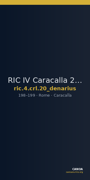 RIC IV Caracalla 20 (denarius) — CANOA