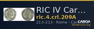 RIC IV Caracalla 209A — CANOA