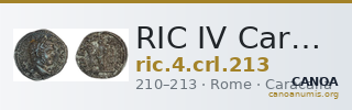 RIC IV Caracalla 213 — CANOA