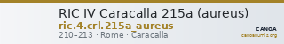 RIC IV Caracalla 215a (aureus) — CANOA