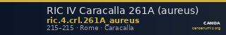 RIC IV Caracalla 261A (aureus) — CANOA