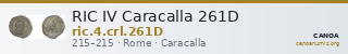 RIC IV Caracalla 261D — CANOA