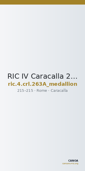 RIC IV Caracalla 263A (medallion) — CANOA