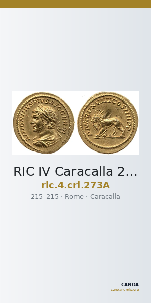 RIC IV Caracalla 273A — CANOA
