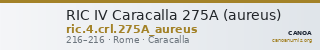 RIC IV Caracalla 275A (aureus) — CANOA