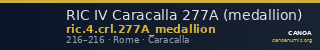 RIC IV Caracalla 277A (medallion) — CANOA