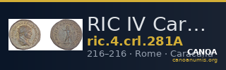 RIC IV Caracalla 281A — CANOA