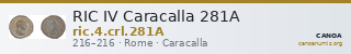 RIC IV Caracalla 281A — CANOA