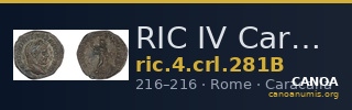 RIC IV Caracalla 281B — CANOA
