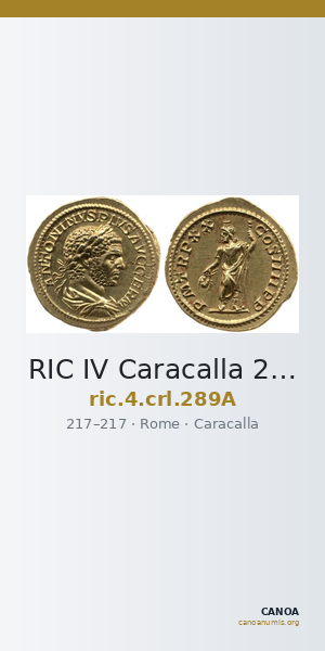 RIC IV Caracalla 289A — CANOA