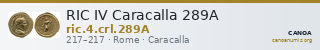 RIC IV Caracalla 289A — CANOA