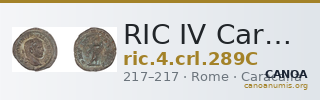 RIC IV Caracalla 289C — CANOA