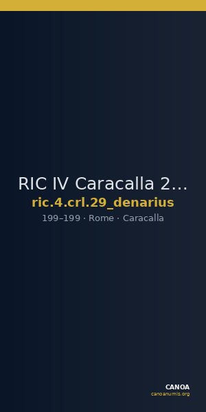 RIC IV Caracalla 29 (denarius) — CANOA