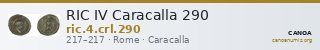 RIC IV Caracalla 290 — CANOA