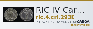 RIC IV Caracalla 293E — CANOA