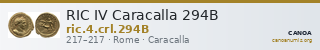 RIC IV Caracalla 294B — CANOA