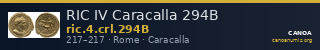 RIC IV Caracalla 294B — CANOA