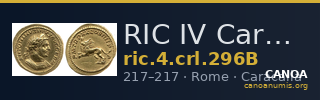 RIC IV Caracalla 296B — CANOA