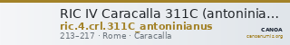RIC IV Caracalla 311C (antoninianus) — CANOA