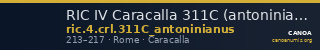 RIC IV Caracalla 311C (antoninianus) — CANOA