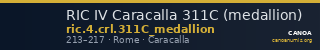 RIC IV Caracalla 311C (medallion) — CANOA