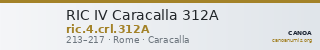RIC IV Caracalla 312A — CANOA