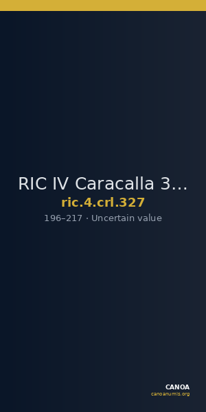 RIC IV Caracalla 327 — CANOA