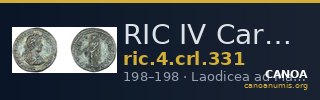 RIC IV Caracalla 331 — CANOA