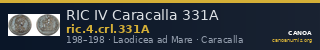 RIC IV Caracalla 331A — CANOA