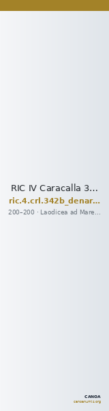 RIC IV Caracalla 342b (denarius) — CANOA