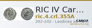 RIC IV Caracalla 355A — CANOA