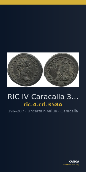 RIC IV Caracalla 358A — CANOA