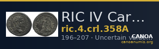 RIC IV Caracalla 358A — CANOA