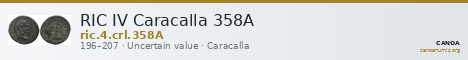 RIC IV Caracalla 358A — CANOA