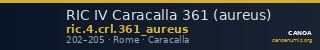 RIC IV Caracalla 361 (aureus) — CANOA