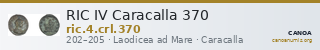 RIC IV Caracalla 370 — CANOA