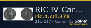 RIC IV Caracalla 378 — CANOA