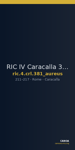 RIC IV Caracalla 381 (aureus) — CANOA