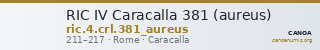 RIC IV Caracalla 381 (aureus) — CANOA