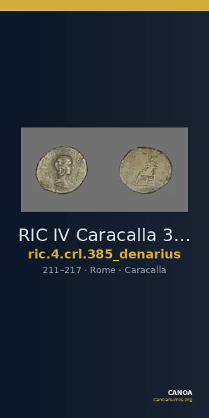 RIC IV Caracalla 385 (denarius) — CANOA