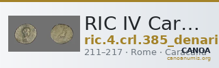 RIC IV Caracalla 385 (denarius) — CANOA