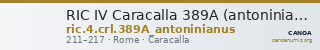 RIC IV Caracalla 389A (antoninianus) — CANOA