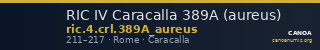 RIC IV Caracalla 389A (aureus) — CANOA