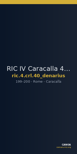 RIC IV Caracalla 40 (denarius) — CANOA