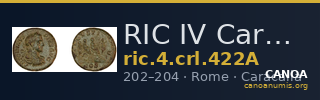 RIC IV Caracalla 422A — CANOA