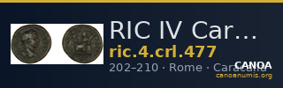 RIC IV Caracalla 477 — CANOA