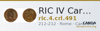 RIC IV Caracalla 491 — CANOA